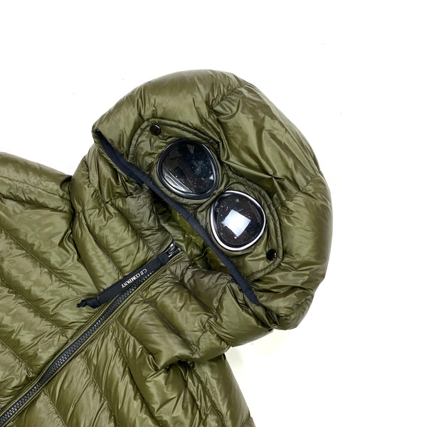 CP Company Khaki Green Dyed Down Puffer Goggle Jacket