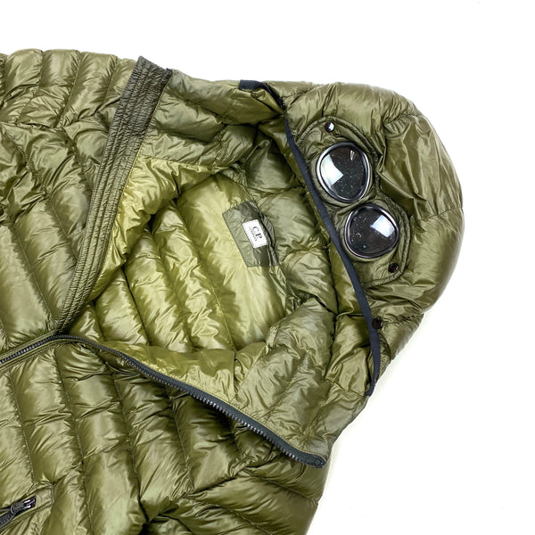 CP Company Khaki Green Dyed Down Puffer Goggle Jacket