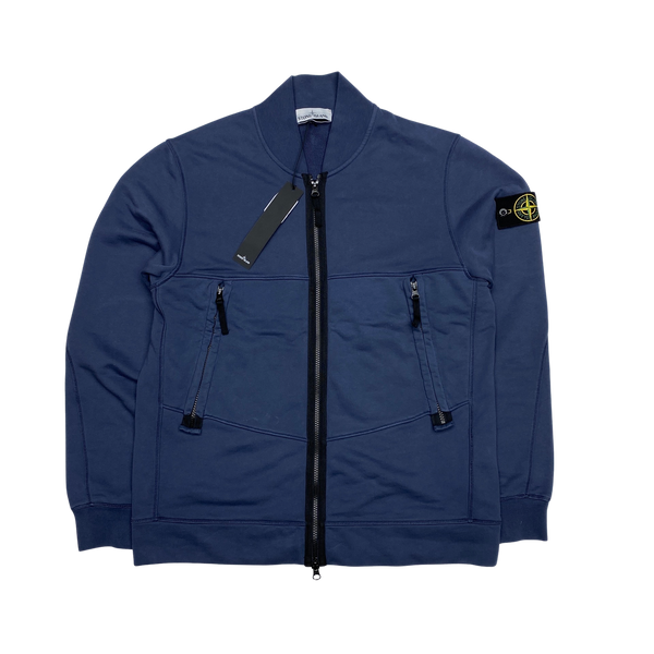 Stone Island 2021 Avio Blue Zipped Jumper