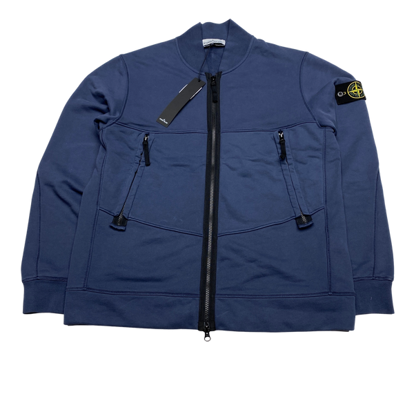 Stone Island 2021 Avio Blue Zipped Jumper