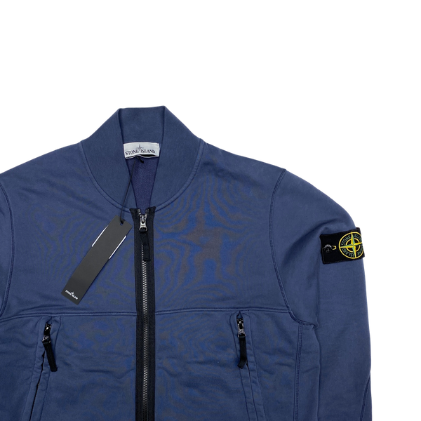 Stone Island 2021 Avio Blue Zipped Jumper