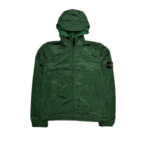 Stone Island 2008 Emerald Green Velvet Lined Nylon Jacket