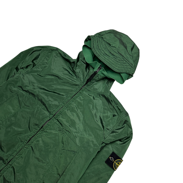Stone Island 2008 Emerald Green Velvet Lined Nylon Jacket