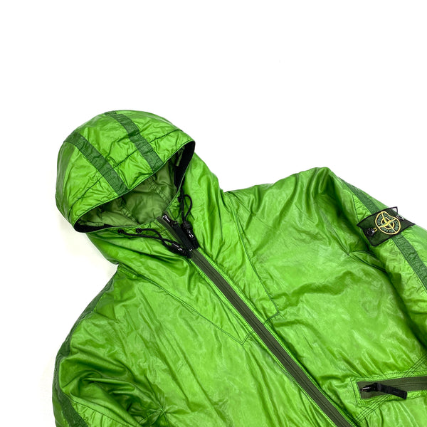 Stone Island Green Down Filled Mesh Badge Jacket