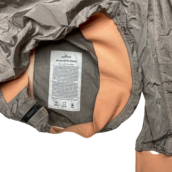 Stone Island Silver Nylon Metal Watro Hooded Jacket