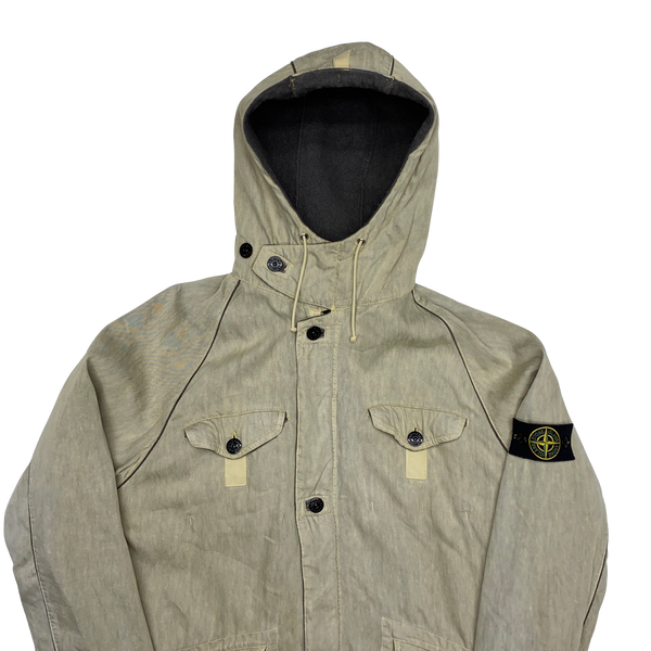 Stone Island 2005 Vintage Lino Flax Dutch Rope Parka Jacket