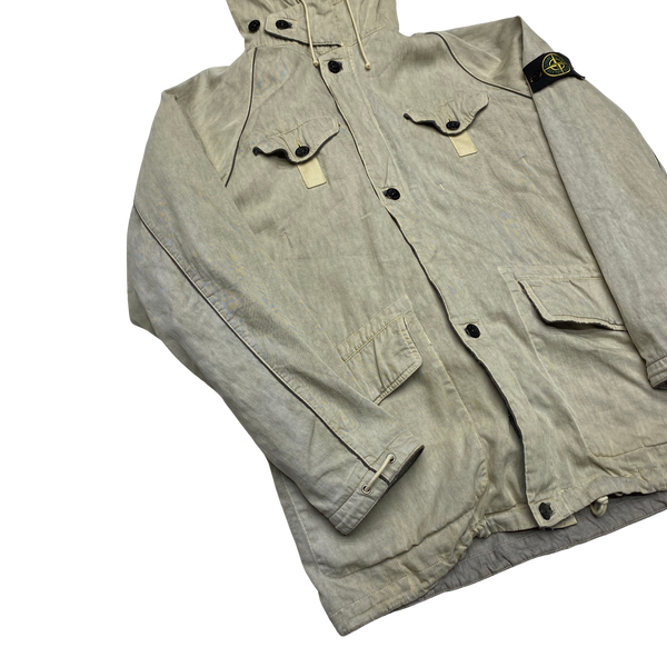Stone Island 2005 Vintage Lino Flax Dutch Rope Parka Jacket