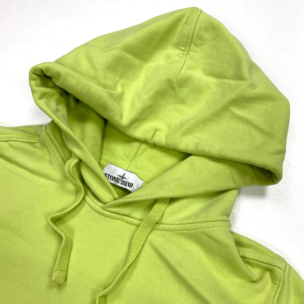 Stone Island AW2020 Neon Green Cotton Pullover Hoodie