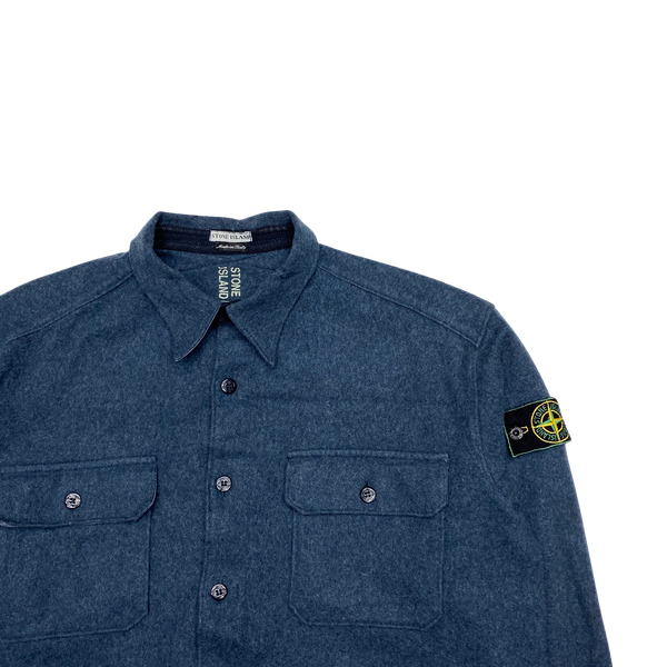 Stone Island Vintage 1995 Navy Wool Overshirt