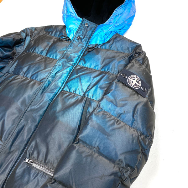 Stone Island Blue Mesh Reflective Down Jacket