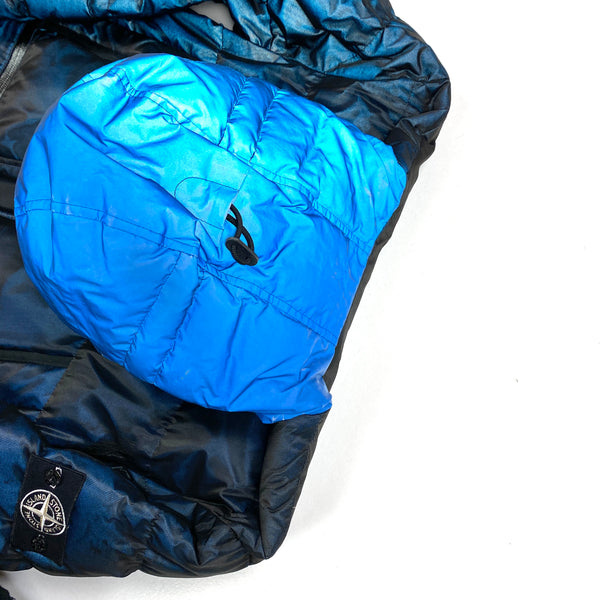 Stone Island Blue Mesh Reflective Down Jacket