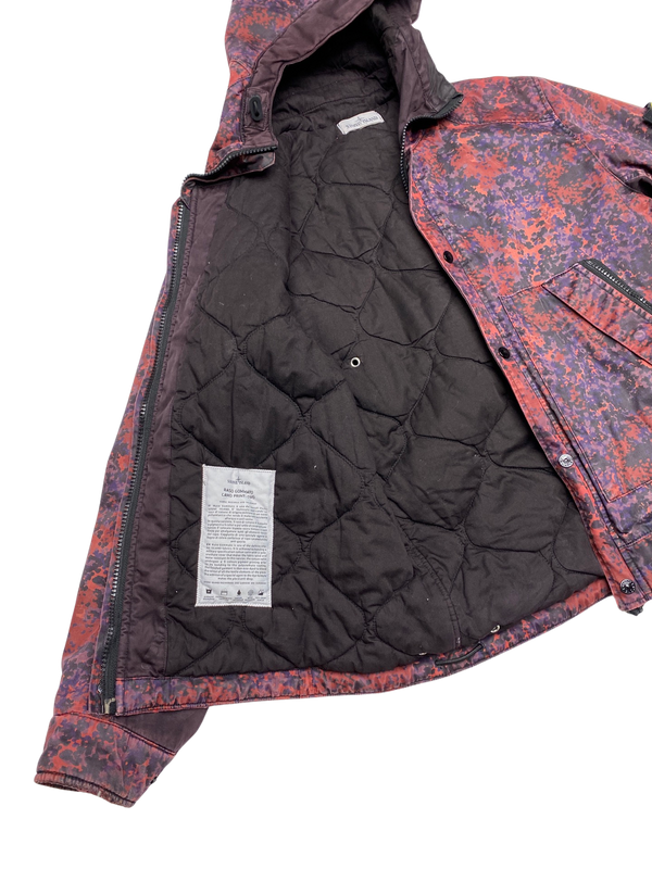 Stone Island 2013 Red Raso Gommato Camo Print OVD Jacket