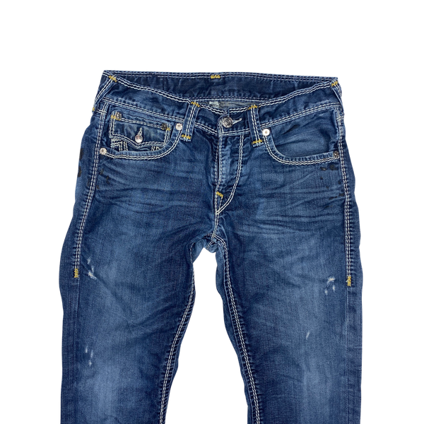 True Religion Straight Fit Contrast Stitch Jeans