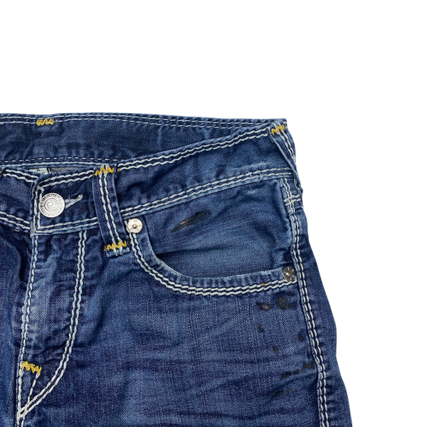 True Religion Straight Fit Contrast Stitch Jeans
