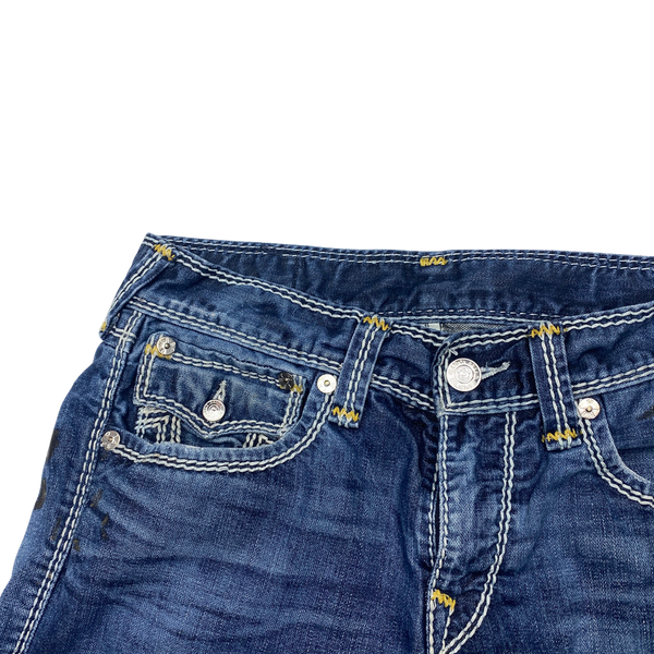True Religion Straight Fit Contrast Stitch Jeans