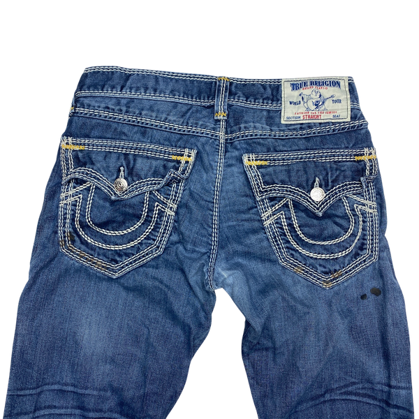 True Religion Straight Fit Contrast Stitch Jeans