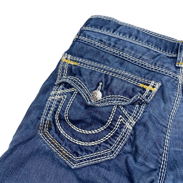 True Religion Straight Fit Contrast Stitch Jeans