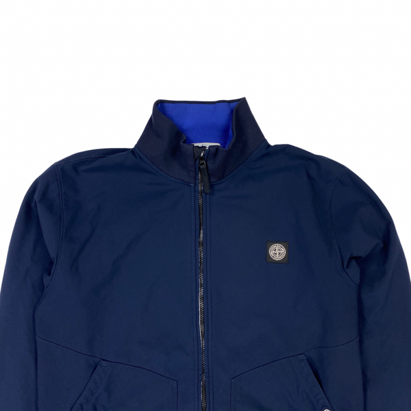 Stone Island Navy Fleece Lined Soft Shell Jacket