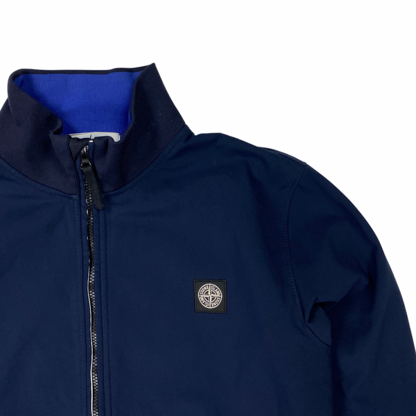Stone Island Navy Fleece Lined Soft Shell Jacket