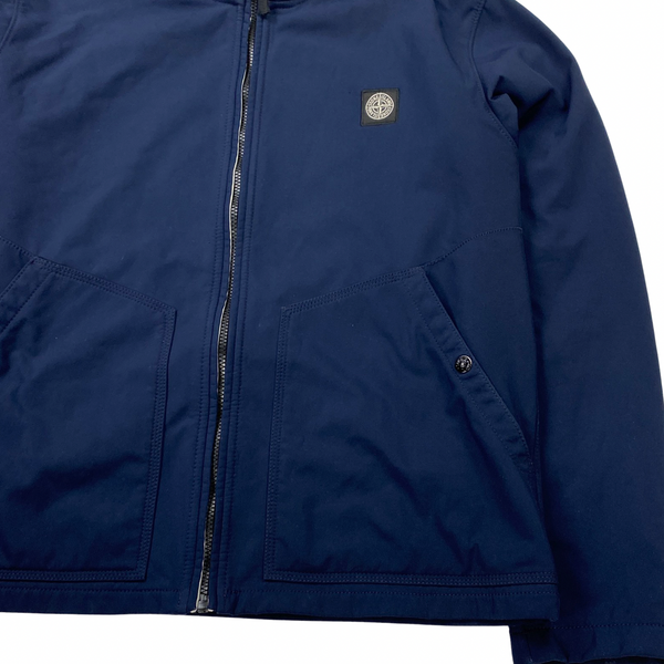 Stone Island Navy Fleece Lined Soft Shell Jacket