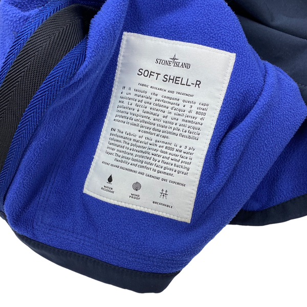 Stone Island Navy Fleece Lined Soft Shell Jacket