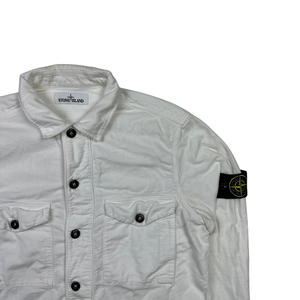 Stone Island 2017 White Thick Brushed Cotton Overshirt - Large