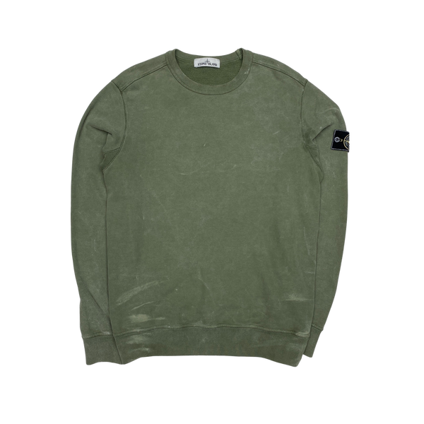 Stone Island 2020 Olive Dust Treatment Crewneck - Large
