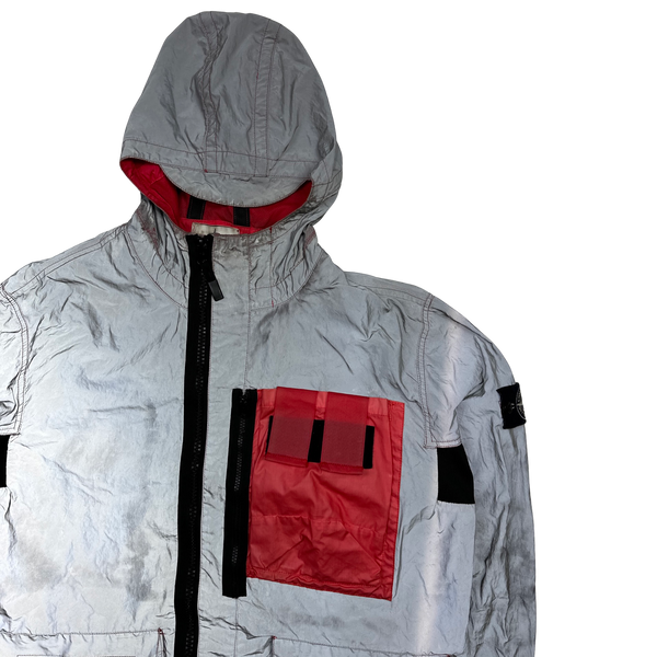 Stone island reflective mussola on sale gommata jacket