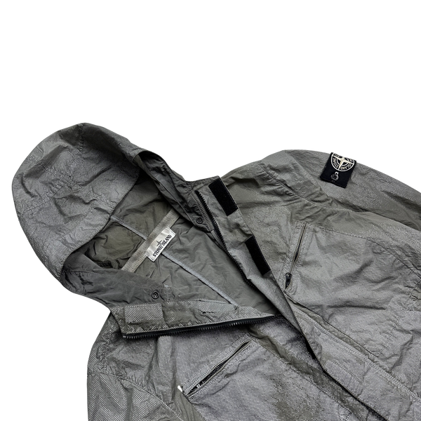 Stone Island 2016 Black Silver Pixel Reflective Hooded Jacket - Medium