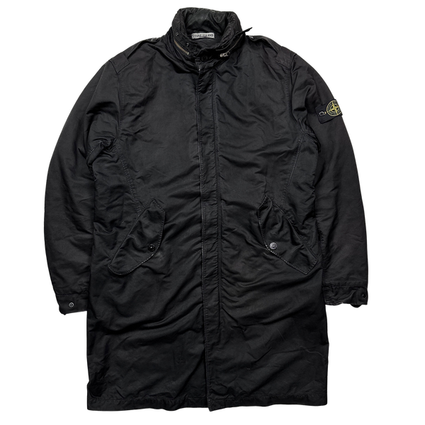 Stone Island 2009 Black David TC Long Line Parka Jacket - XL