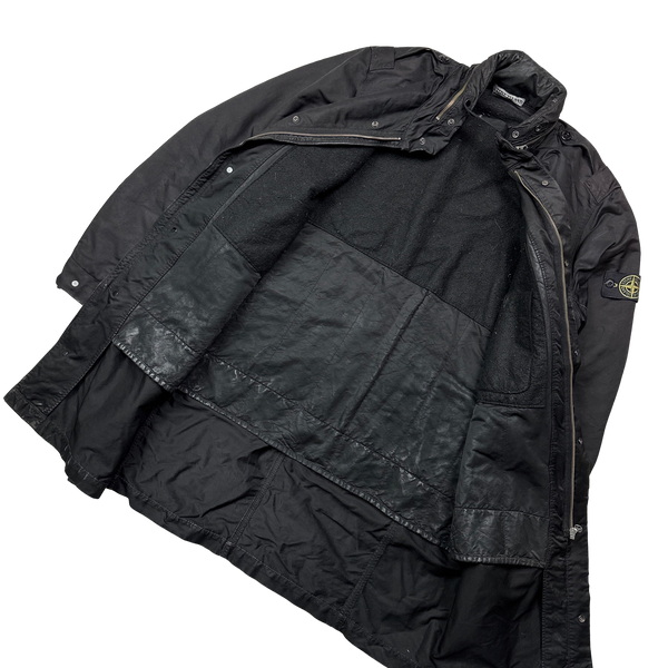 Stone Island 2009 Black David TC Long Line Parka Jacket - XL