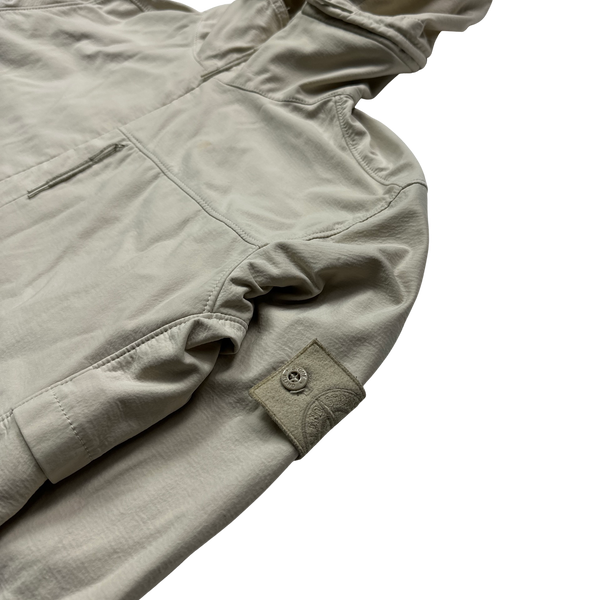 Stone Island Cream Nylon Cotton 3L Ghost Piece Jacket - Medium