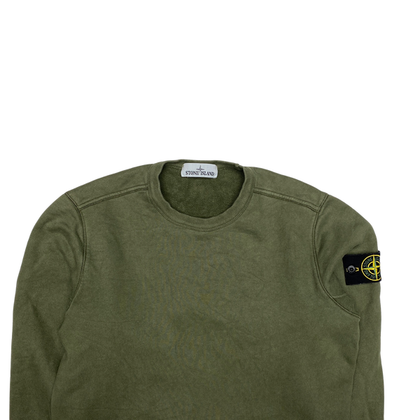 Stone Island Khaki Green Cotton Crewneck Sweatshirt