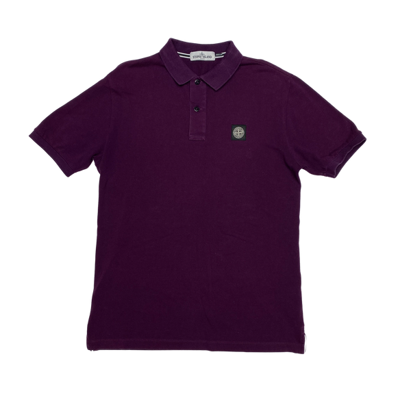 Stone Island Purple Cotton Short Sleeved Polo