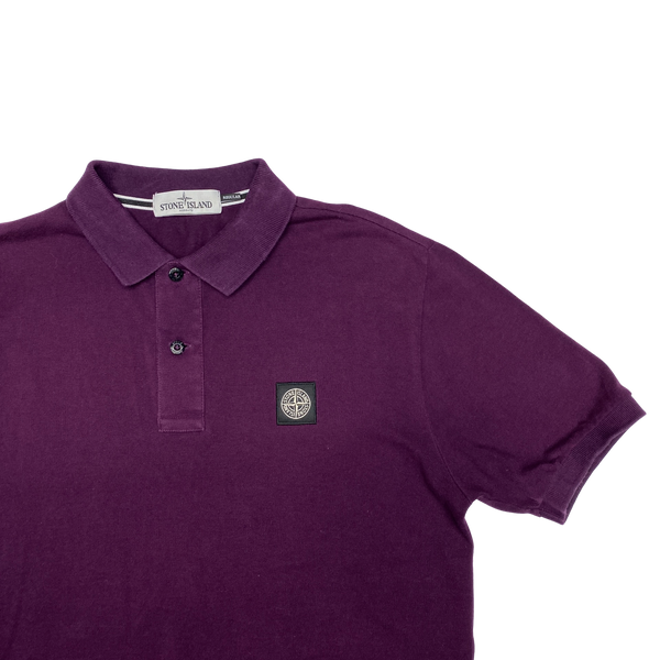 Stone Island Purple Cotton Short Sleeved Polo