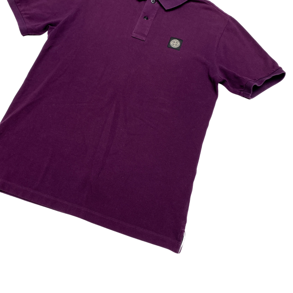 Stone Island Purple Cotton Short Sleeved Polo