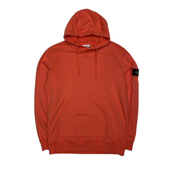 Stone Island 2020 Orange Cotton Pullover Hoodie