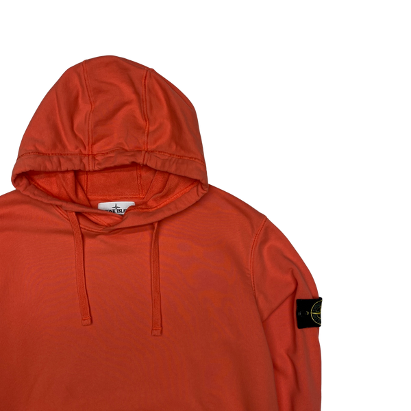 Stone Island 2020 Orange Cotton Pullover Hoodie