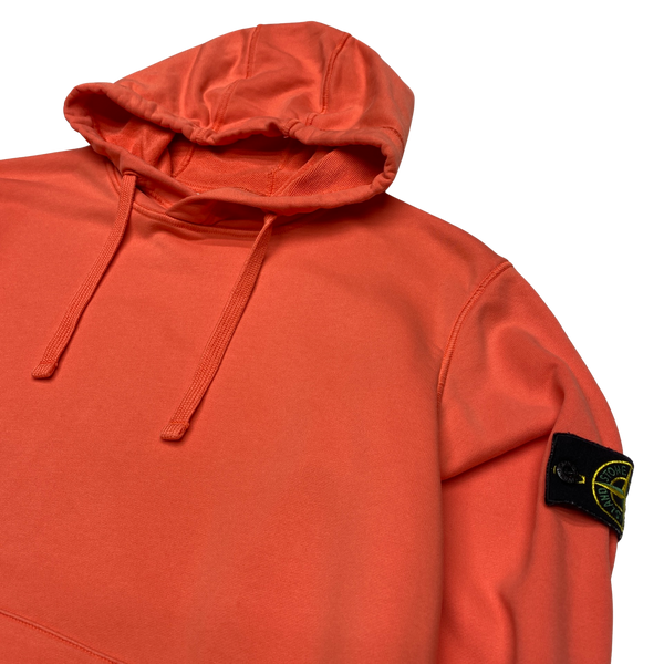 Stone Island 2020 Orange Cotton Pullover Hoodie
