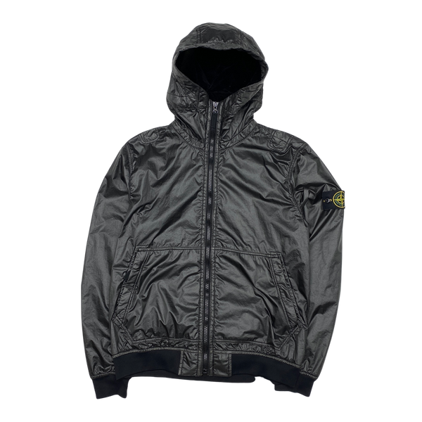 Stone Island Black Lamy Flock Hooded Jacket