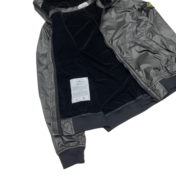 Stone Island Black Lamy Flock Hooded Jacket
