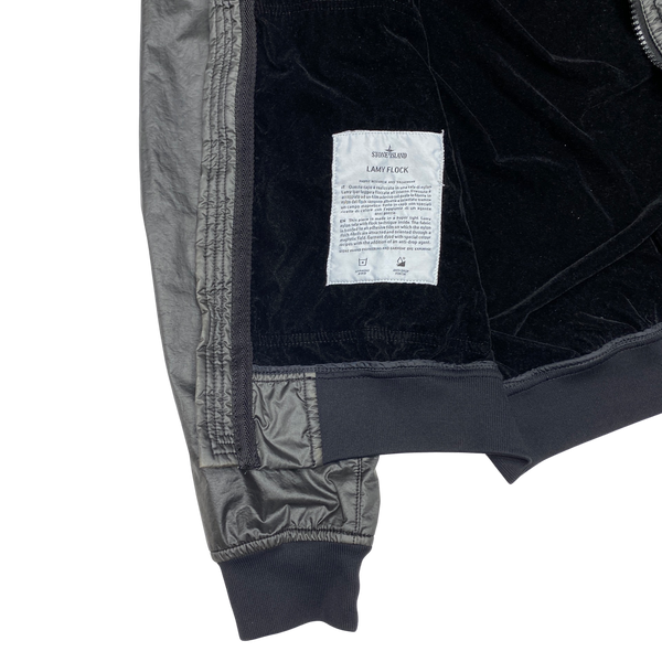 Stone Island Black Lamy Flock Hooded Jacket