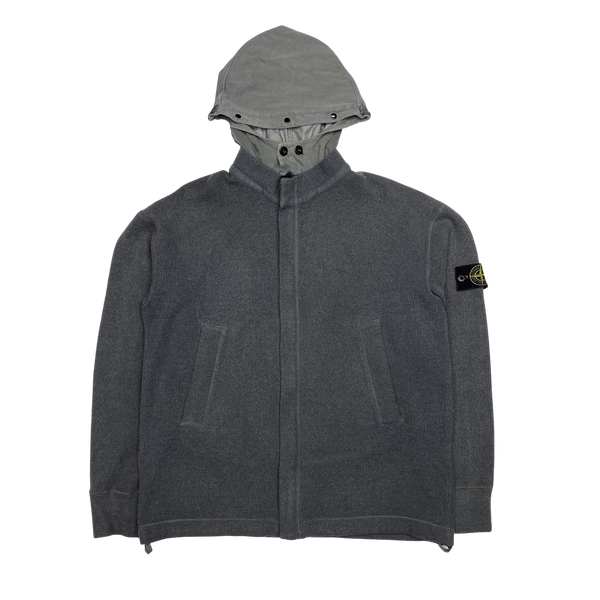 Stone Island 2005 Ribbed Wool Zipped Hoodie
