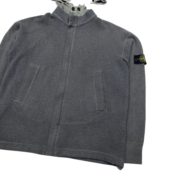 Stone Island 2005 Ribbed Wool Zipped Hoodie