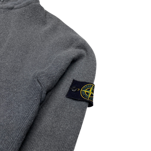 Stone Island 2005 Ribbed Wool Zipped Hoodie