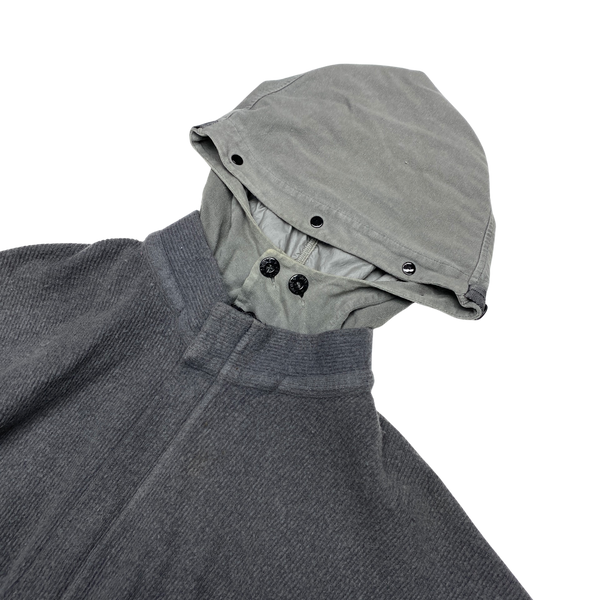 Stone Island 2005 Ribbed Wool Zipped Hoodie