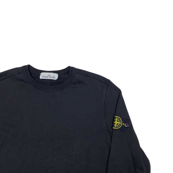 Stone Island Black Cotton Crewneck Sweatshirt