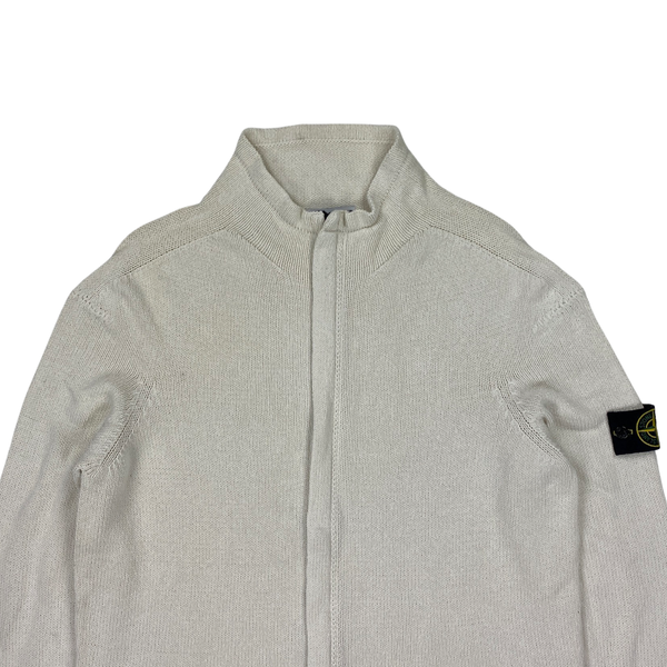 Stone Island White Cotton Knitted Jumper