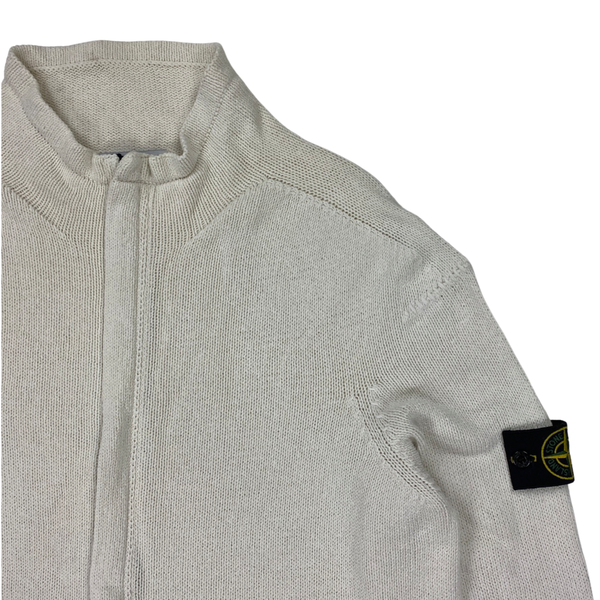 Stone Island White Cotton Knitted Jumper