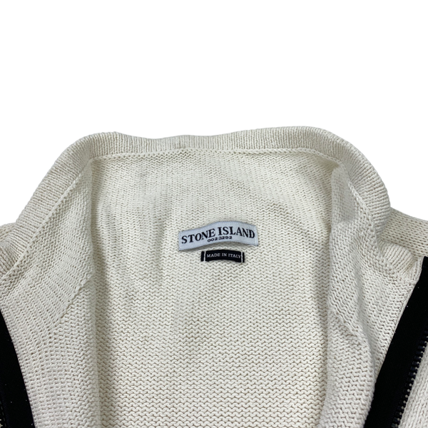 Stone Island White Cotton Knitted Jumper